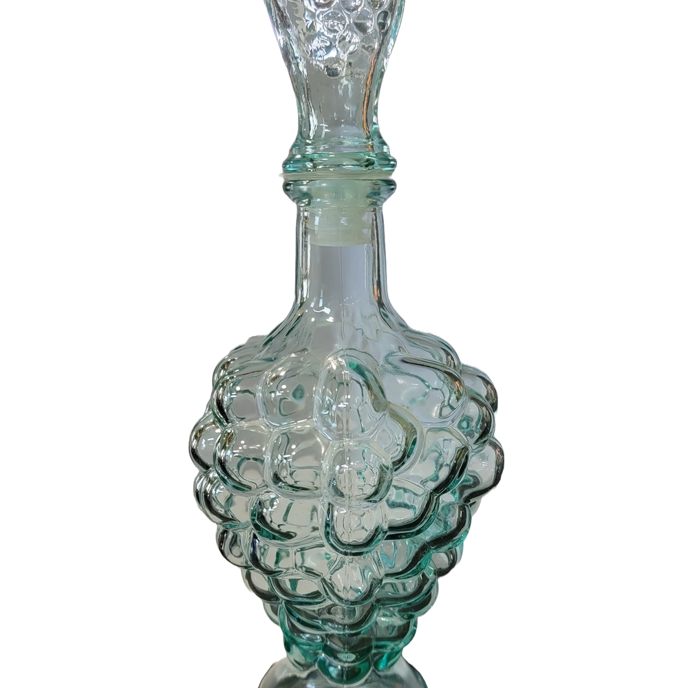 Elegant Glass Art Vase Grape Decanter Vintage